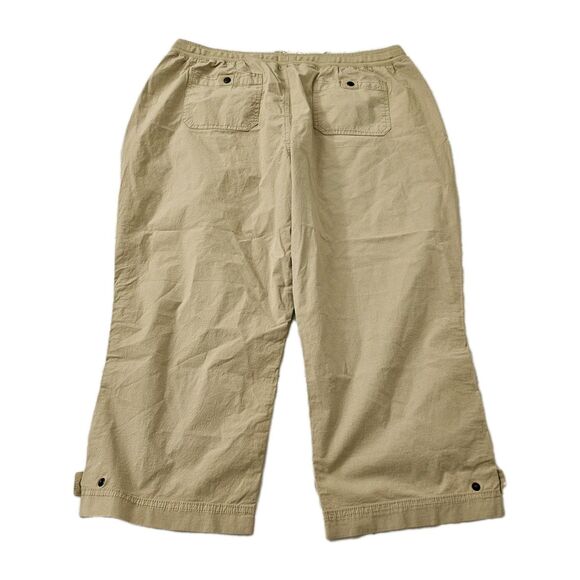 LL Bean Pants Womens 1X Sandbar Ripstop Pull On Capri Drawstring Outdoor NWT - Picture 7 of 10